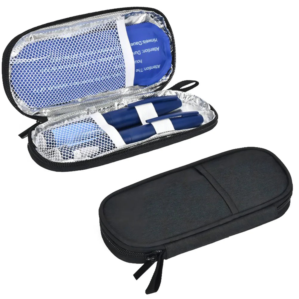Insulin Cooler Bag Medication Cooler Bag with 2 Ice Packs Insulated Diabetic Bag Medicine Travel Carrying Case Diabetic Supplies