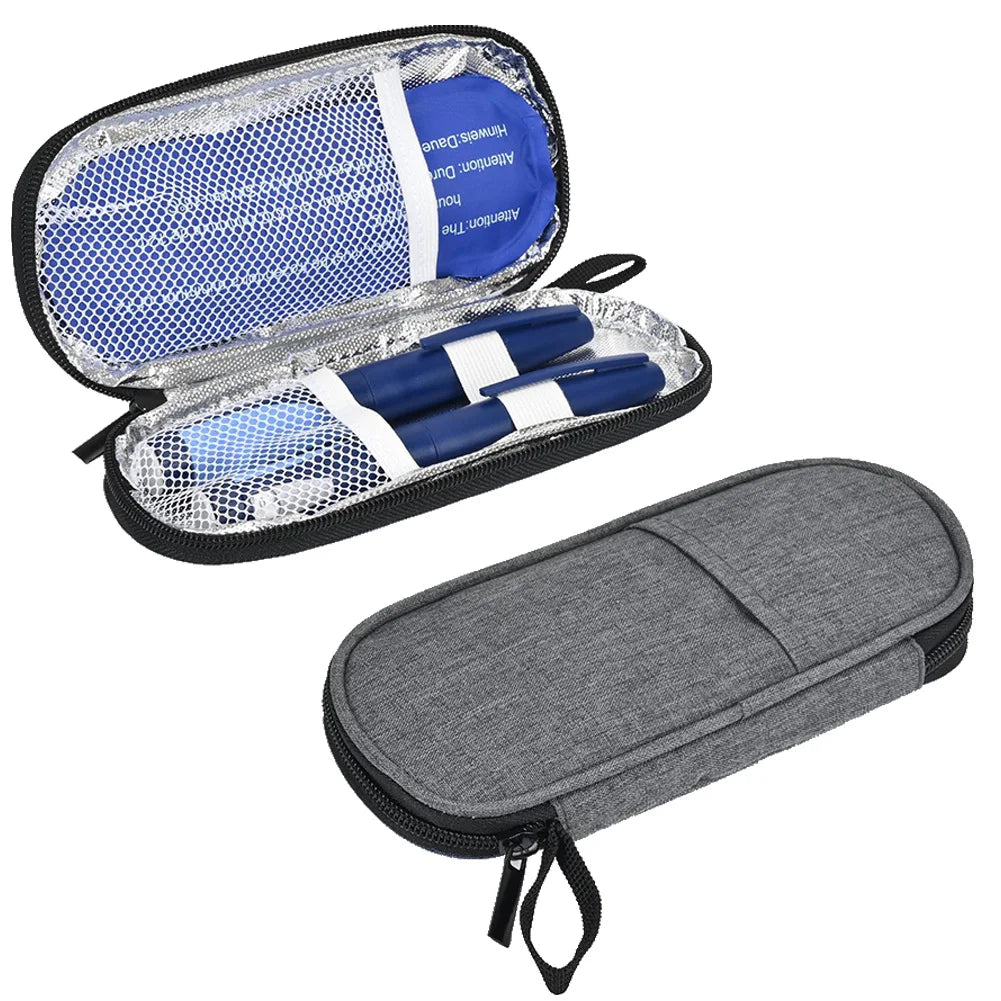 Insulin Cooler Bag Medication Cooler Bag with 2 Ice Packs Insulated Diabetic Bag Medicine Travel Carrying Case Diabetic Supplies