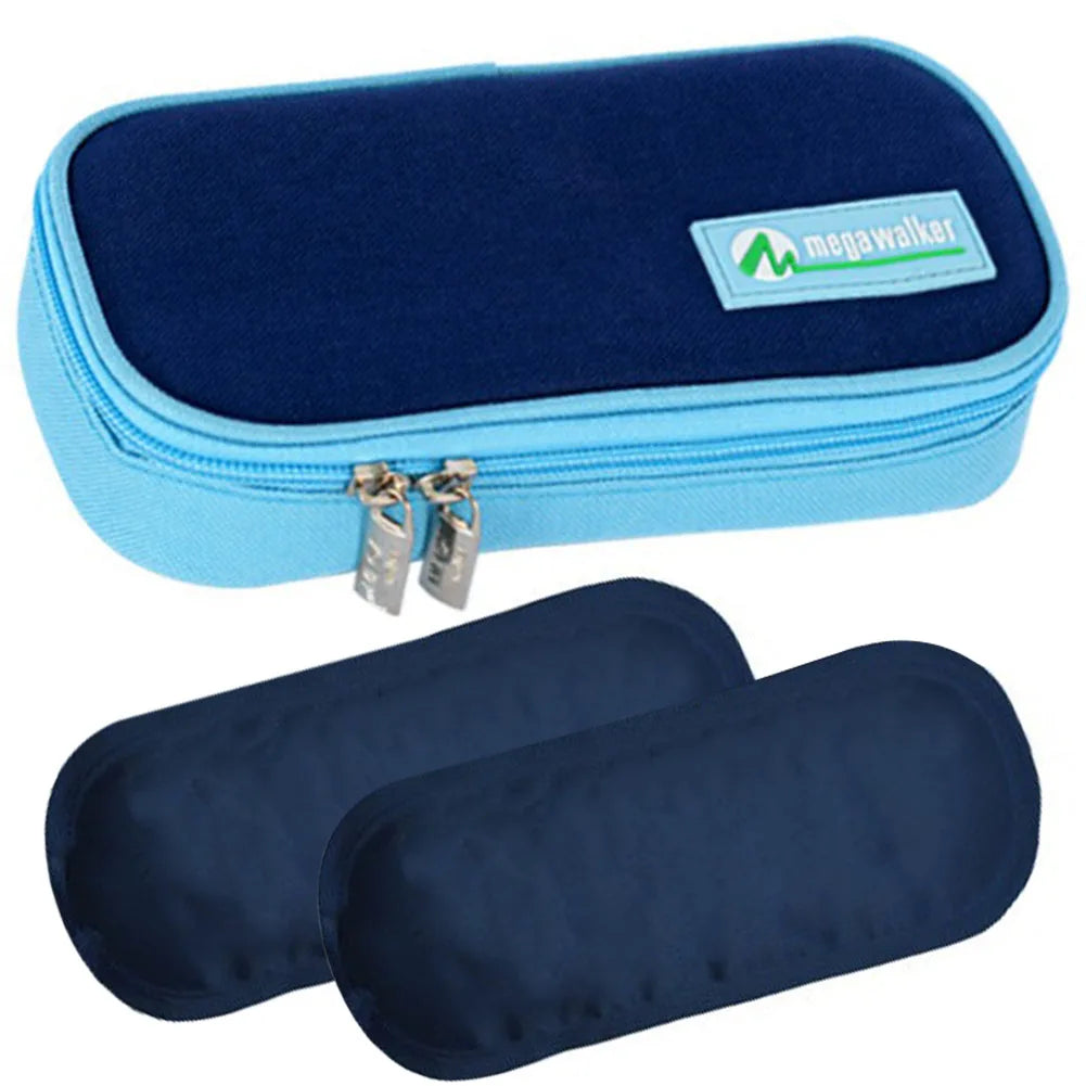 Insulin Cooler Bag Medication Cooler Bag with 2 Ice Packs Insulated Diabetic Bag Medicine Travel Carrying Case Diabetic Supplies