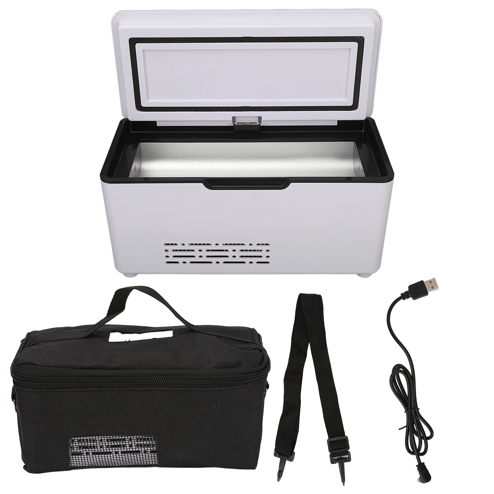 Car Refrigerator Portable Insulin Cooler Case USB Mini Constant Temperature LED Display Car Medicine Refrigerator Button Type