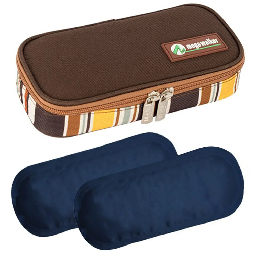 Insulin Cooler Bag Medication Cooler Bag with 2 Ice Packs Insulated Diabetic Bag Medicine Travel Carrying Case Diabetic Supplies