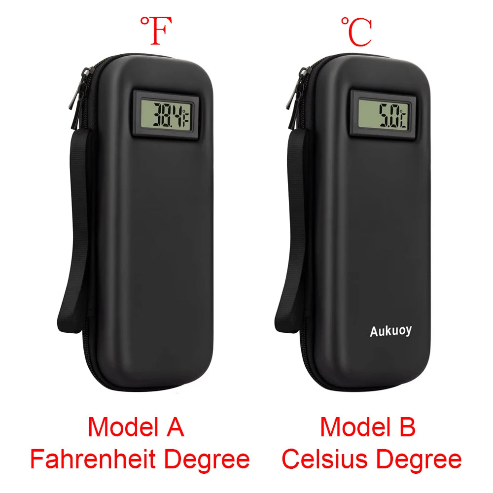 Insulin Cooler Travel Case with Thermometer Display Medication Diabetic Cooler Refrigerated Medicine Organizer Bag
