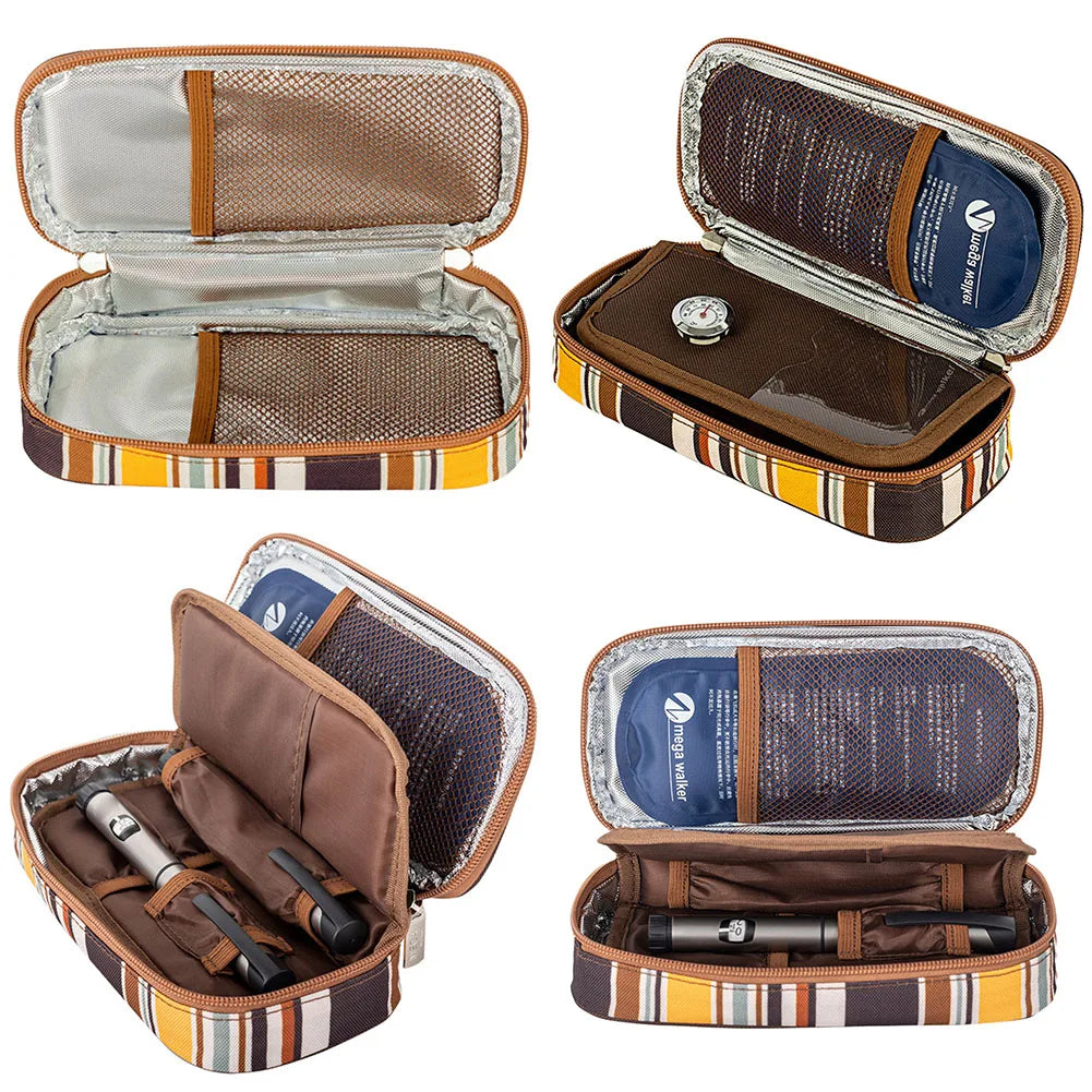 Insulin Cooler Bag Medication Cooler Bag with 2 Ice Packs Insulated Diabetic Bag Medicine Travel Carrying Case Diabetic Supplies
