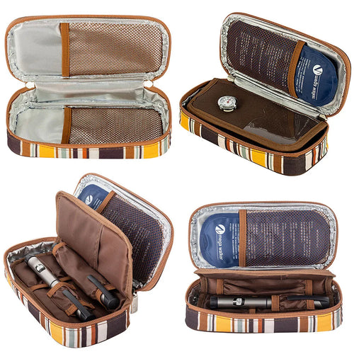 Insulin Cooler Bag Medication Cooler Bag with 2 Ice Packs Insulated Diabetic Bag Medicine Travel Carrying Case Diabetic Supplies